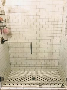 Classic white tile shower